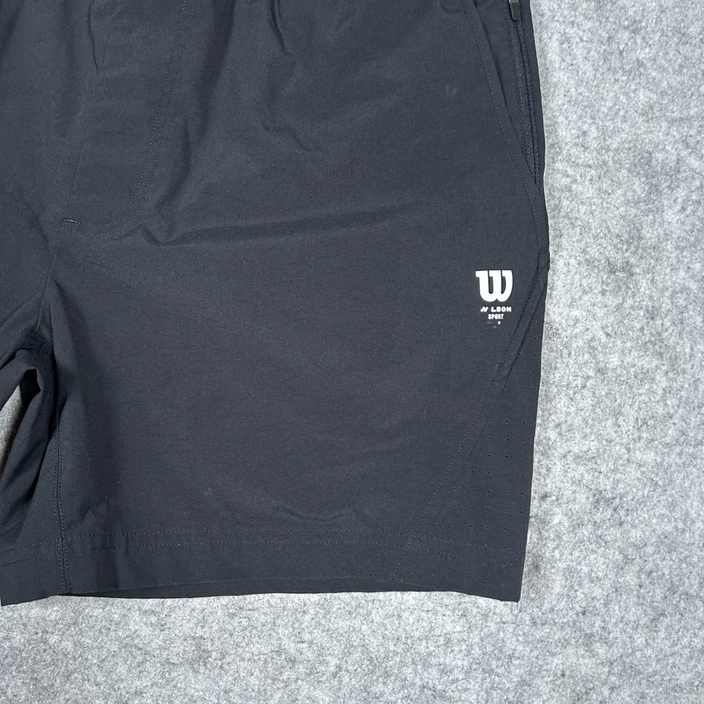 Wilson Sport Shorts Mens Medium Black Athletic Gym Training Running Performance - Picture 3 of 15